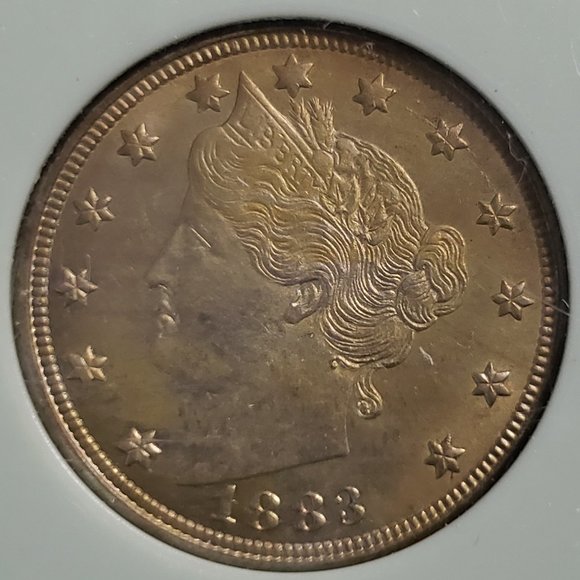 1883 NO CENTS Liberty Head Nickel 5C Graded MS64 - Picture 2 of 4